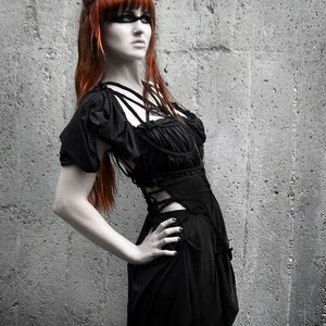 Handmade Asymmetrical Black Dress B. No 2, ROHMY Black Labell / Nocturne Collection image 4