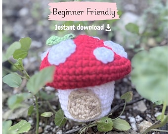 Mushroom Fairy House Crochet Pattern | Beginner Friendly Amigurumi Cottage (Digital Download)