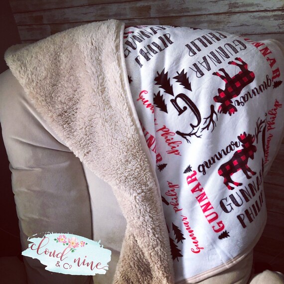 personalized sherpa baby blanket