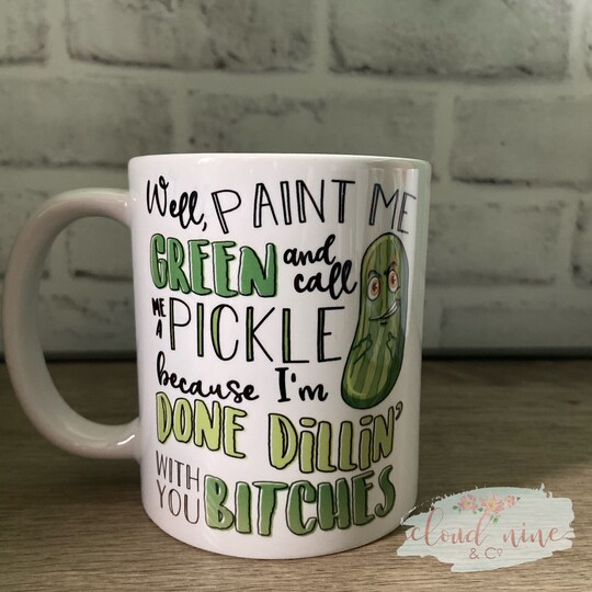Pickle white mug, funny pickle mug