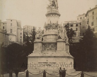 Genoa L\\/'Aquasola park fountain antique albumen photo by Noack Italy