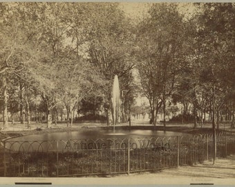 Genoa L\\/'Aquasola park fountain antique albumen photo by Noack Italy