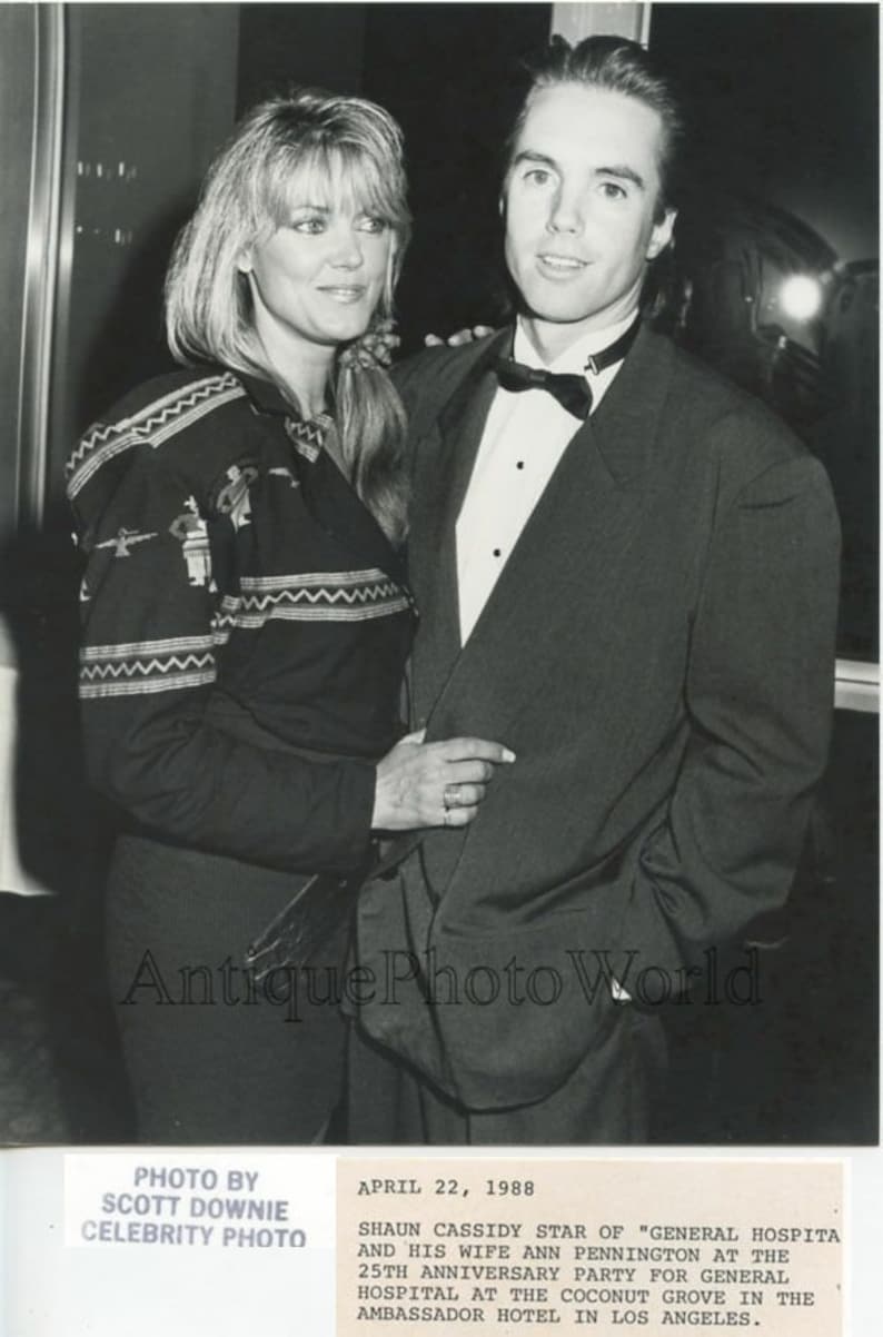 Actor Shaun Cassidy of General Hospital W Wife Ann Pennington Etsy
