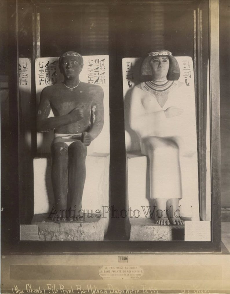 Rahotep and Nofret Statues Antique Albumen Photo Egypt J. P. Etsy