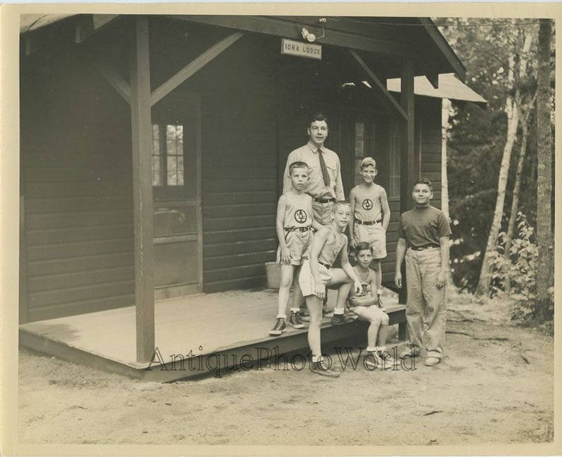 Pine Knoll boy scout camp New Hampshire antique photo Black & White Art