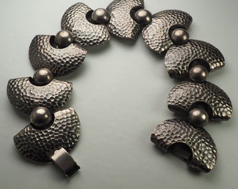 Fine Silver Hammered Modern Antiqued Swirl Earrings