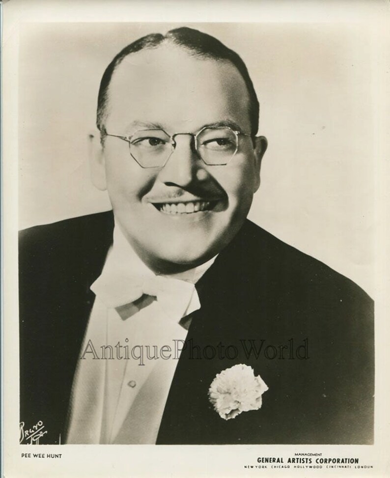 Pee Wee Hunt jazz band leader trombone player antique photo Etsy