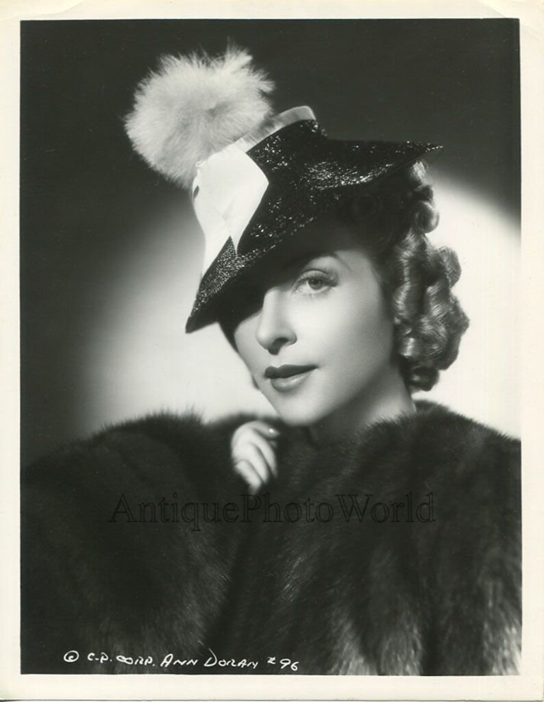 Beautiful actress Ann Doran in amazing hat antique movie star Etsy