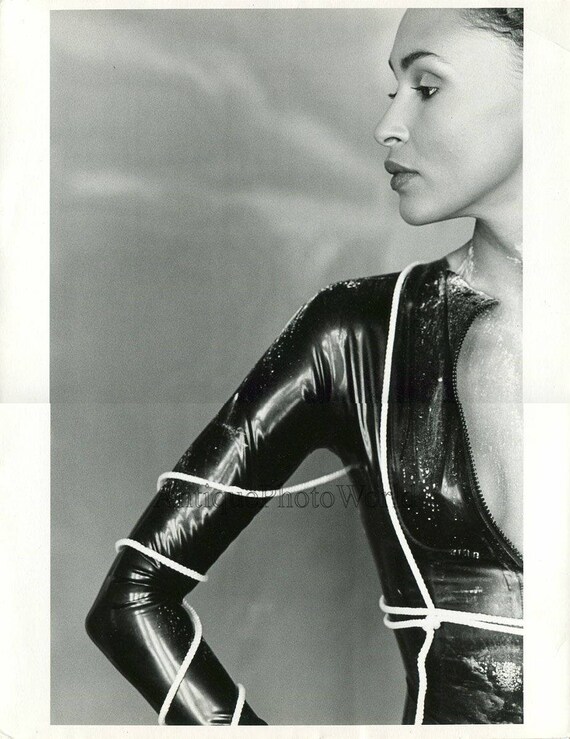 woman in leather suit