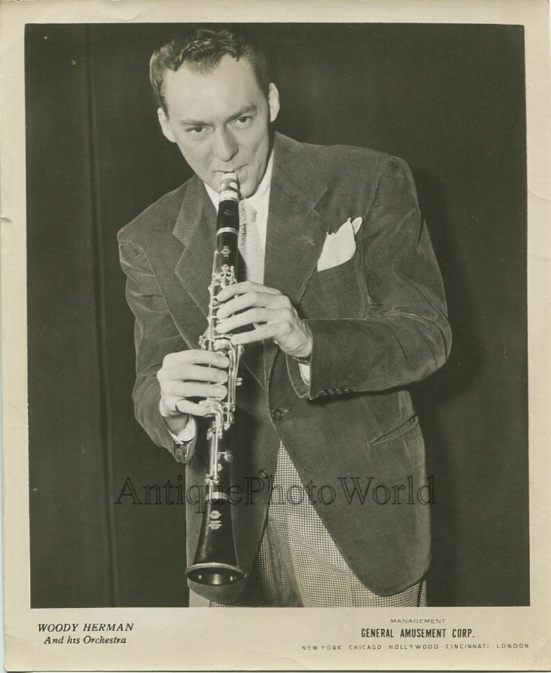 Woody Herman Playing Jazz Band Leader Antique Music Etsy