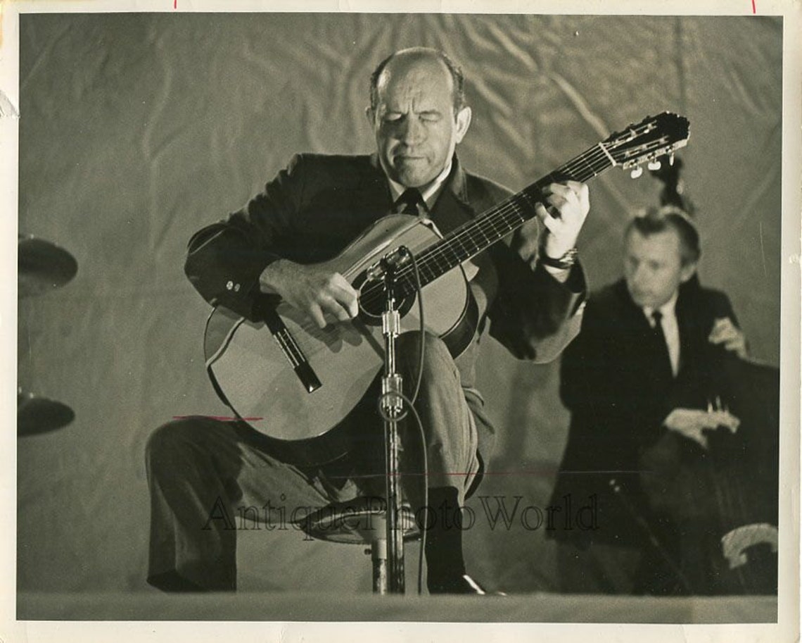 Jazz band guitar player on stage vintage photo Etsy