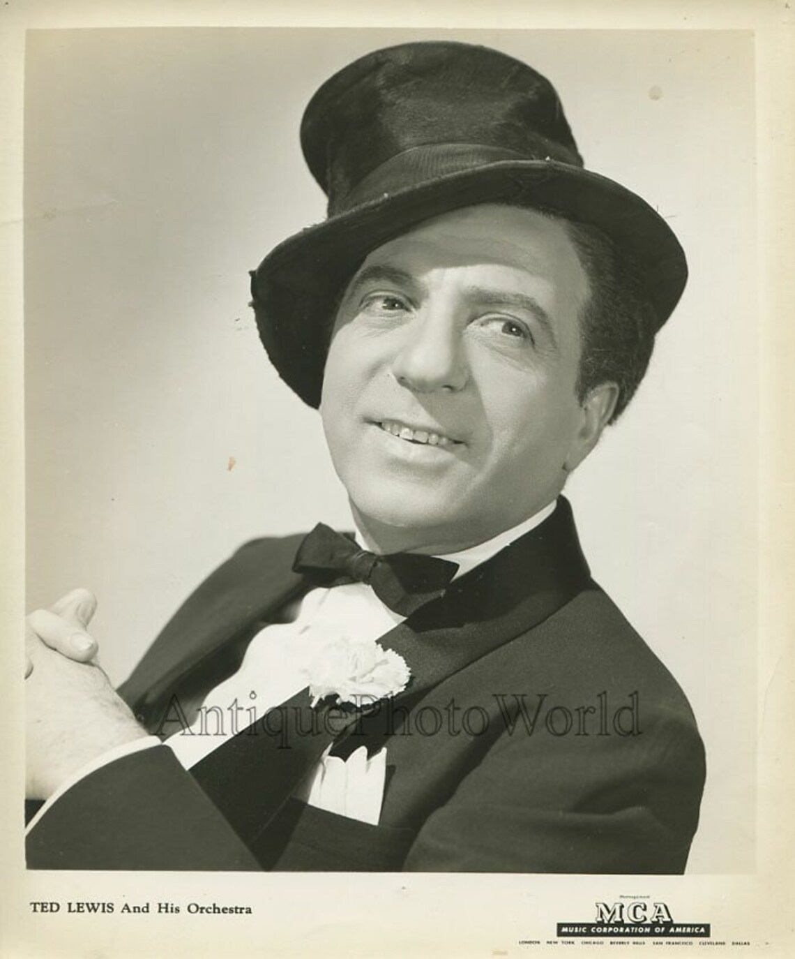 Ted Lewis Band Leader Entertainer in Old Top Hat Antique Photo Etsy