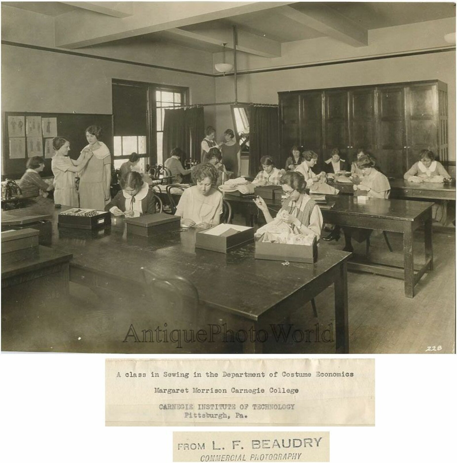 Pittsburgh PA sewing class Carnegie Inst 1920s photo Etsy