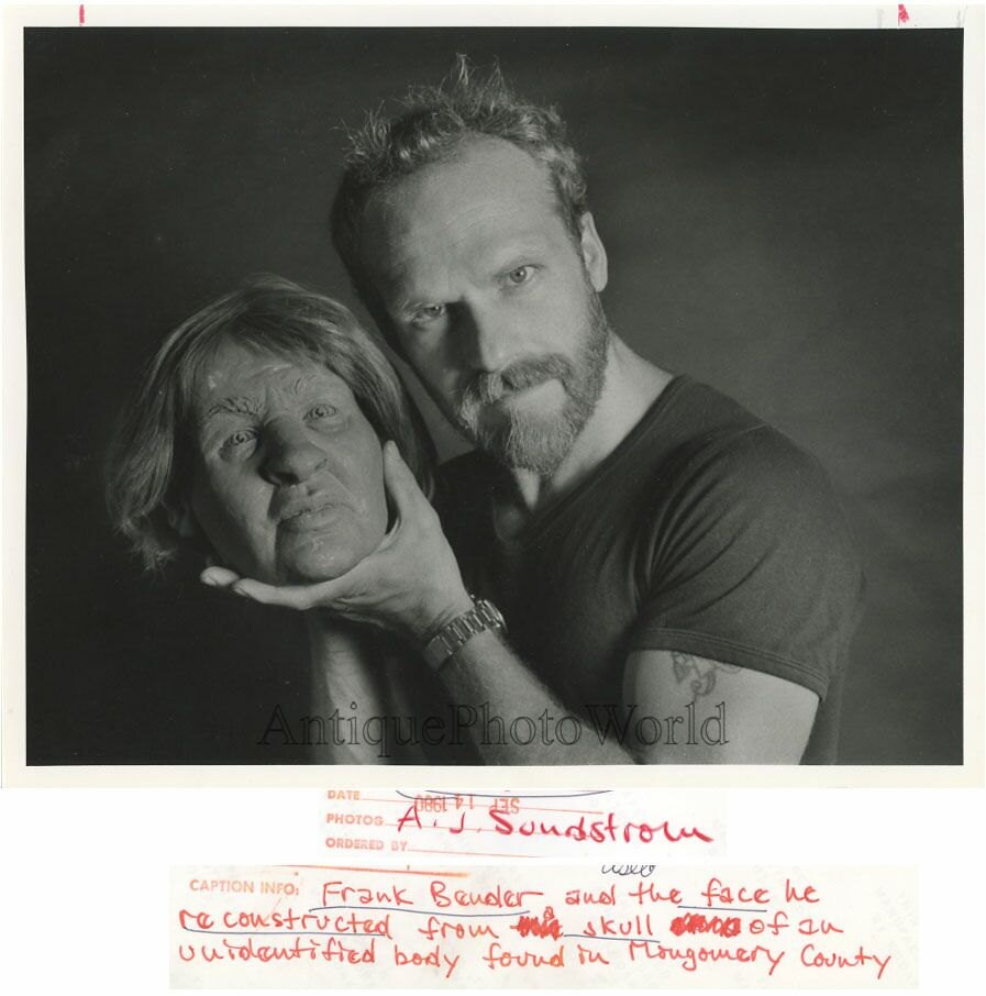 Frank Bender forensic sculptor with reconstructed head vintage Etsy