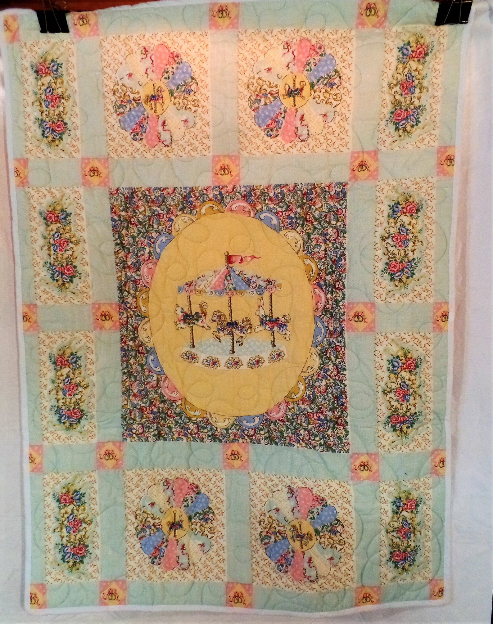 Merrygoround Baby Quilt Etsy