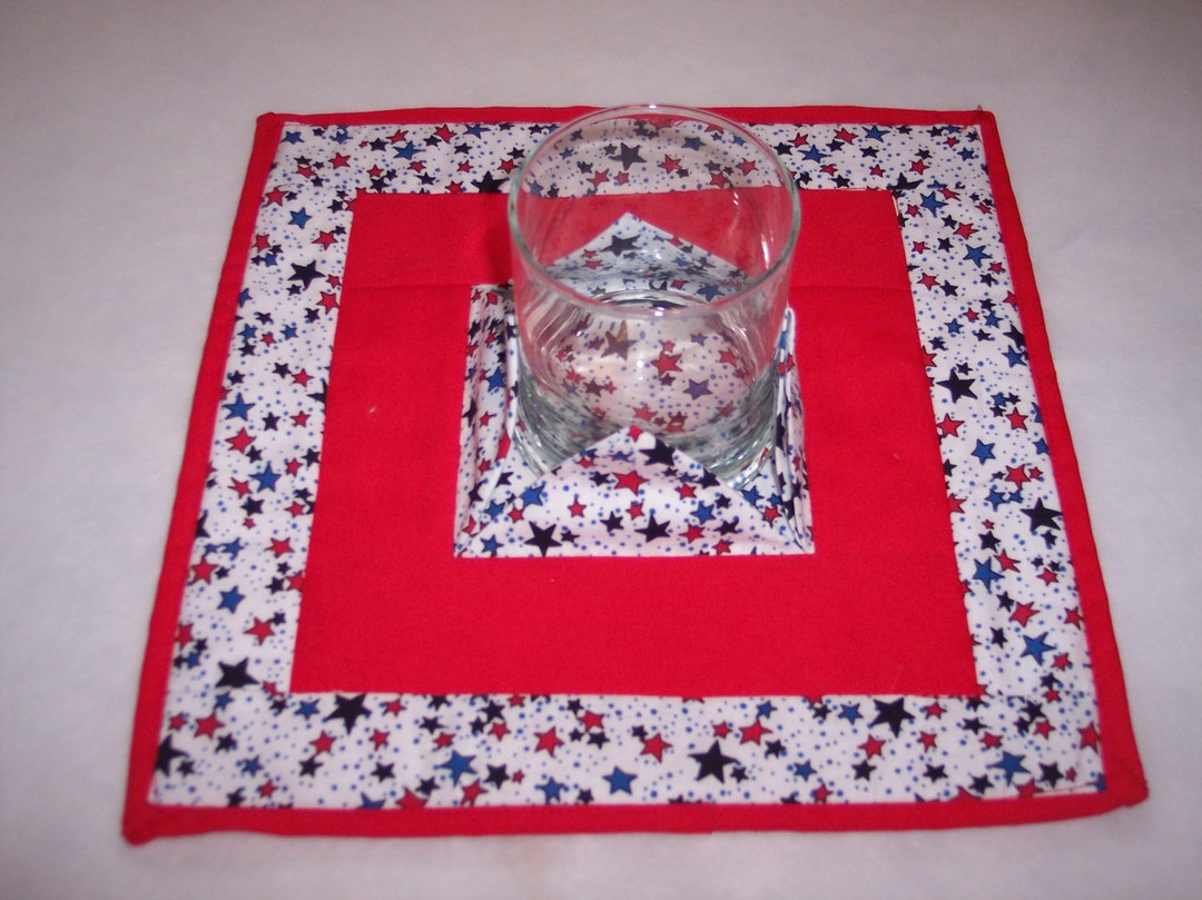 Red/white/blue Stars Candle Holder Mat Etsy