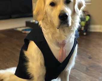 Navy Dog Tuxedo - custom sizing - Choice of Tie included