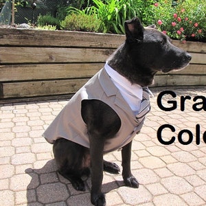 Custom Wedding Dog Tuxedo Suit Best Dog Pick your color custom sizing White Shirt Choice of Tie included rush shipping available image 2