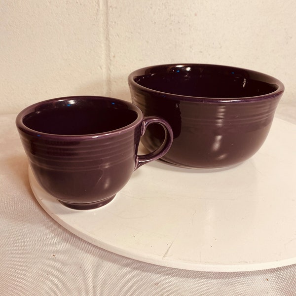 Vintage Fiesta / Fiestaware Plum Bowl and Coffee Mug Set