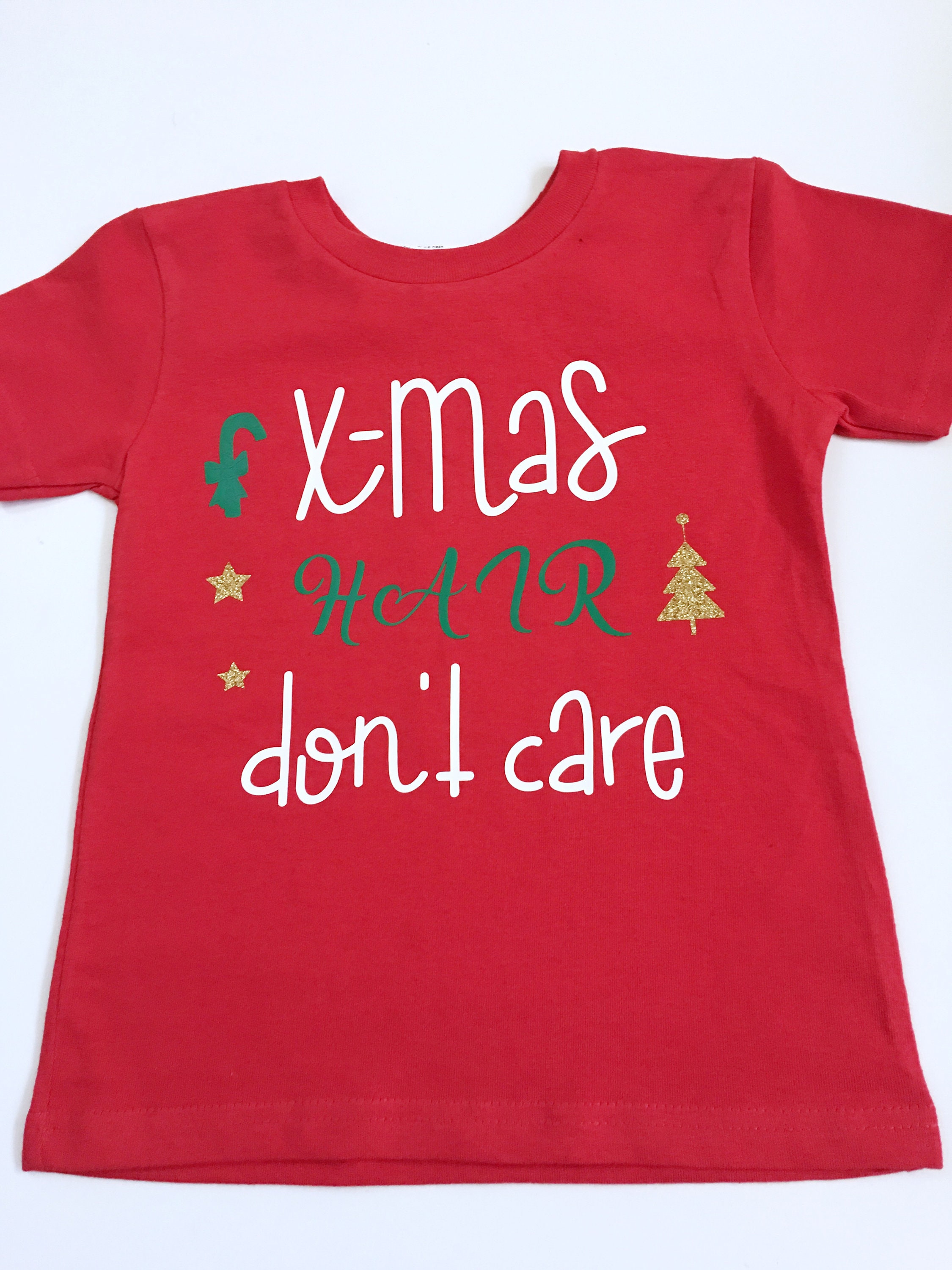 Xmas Hair Don't Care Shirt Ladies 