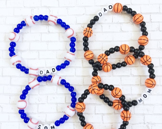 Basketball Bracelets, Soccer Bracelets, Baseball Bracelets, Girl's Sport Jewelry, Boy's Sport Jewelry, Sports Team Bracelet, Sport's Jewelry