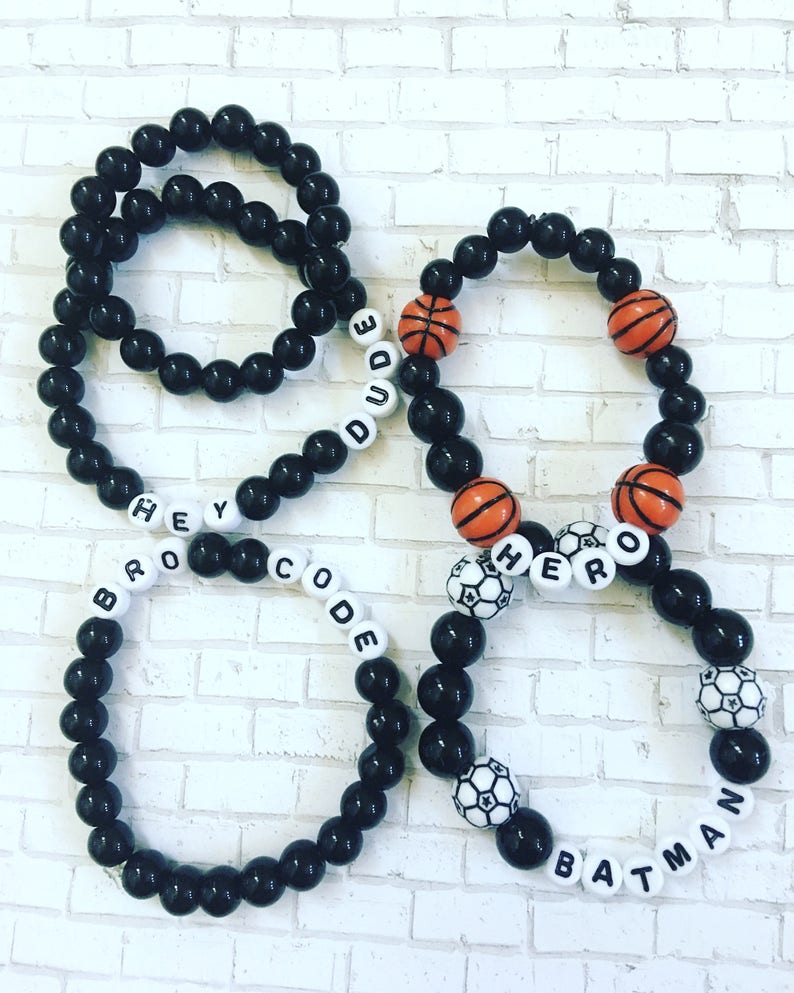 Boys Name Bracelets Sport Bracelets for Kids Soccer Ball Etsy