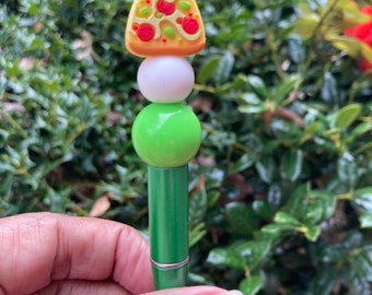 Pizza Bendable Pen,Beaded Pens, Pizza Lover Pen, Christmas Gifts, Gifts For Xmas, Gifts For Teachers, Silicone Beaded Pen