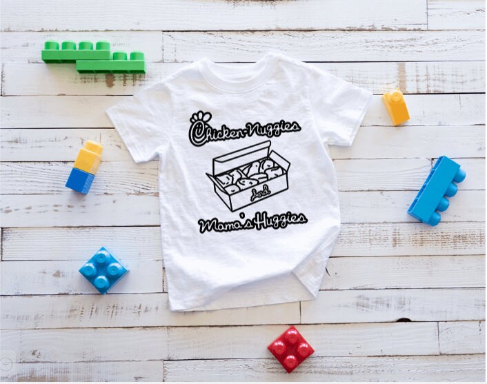 Chicken nuggets and mom hugs shirt Clearance
