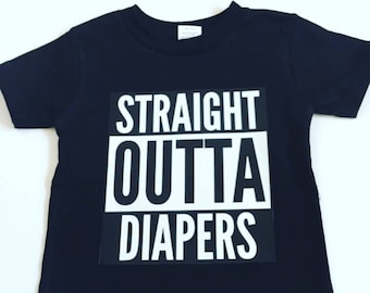 Straight Outta Diapers Shirts, Toddler Diaper Shirts, Potty Training Shirts, Potty Training, Kids Funny Shirts, Kids Potty Tee-Shirts