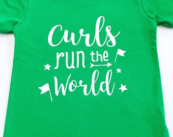 Curls Run The World Shirts, Girls With Curls Tee Shirts, Shirts For Toddlers, Toddlers Funny Shirt, Curls Run The World Tee Shirts