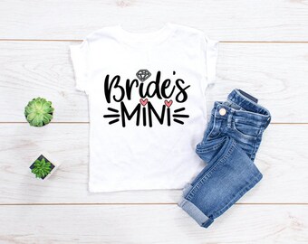 Bride's Mini Shirt. Flower Girl Shirt, Shirts For Flower Girls, Wedding Party Shirt, Wedding Shirt, Mini Bride, Daughter Of The Bride Tee