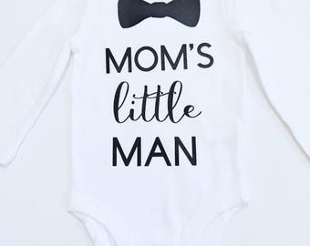 Mom's Little Man Shirt, Mom's Little Man Bodysuit, Mama's Boy Shirts, Little Man Tee Shirts, Take Baby Home Outfit, Newborn Going Home Shirt