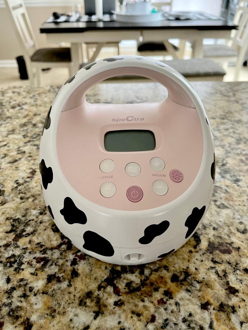 Breast Pump Cow Print Decals, Elvie Pumps, Willow Pump, Spectra Pump, Name Decals, Cute Stickers, Cow Pump Stickers, Pump Decals image 2