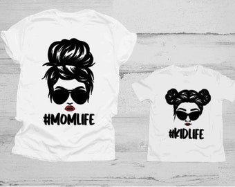 Momlife Kidlife Tee Shirt, Mom Life Shirt, Kid Life Shirt, Rainbow Mama Shirt, Rainbow Mini Shirt, Mama Mini Shirt, Family Matching Shirts