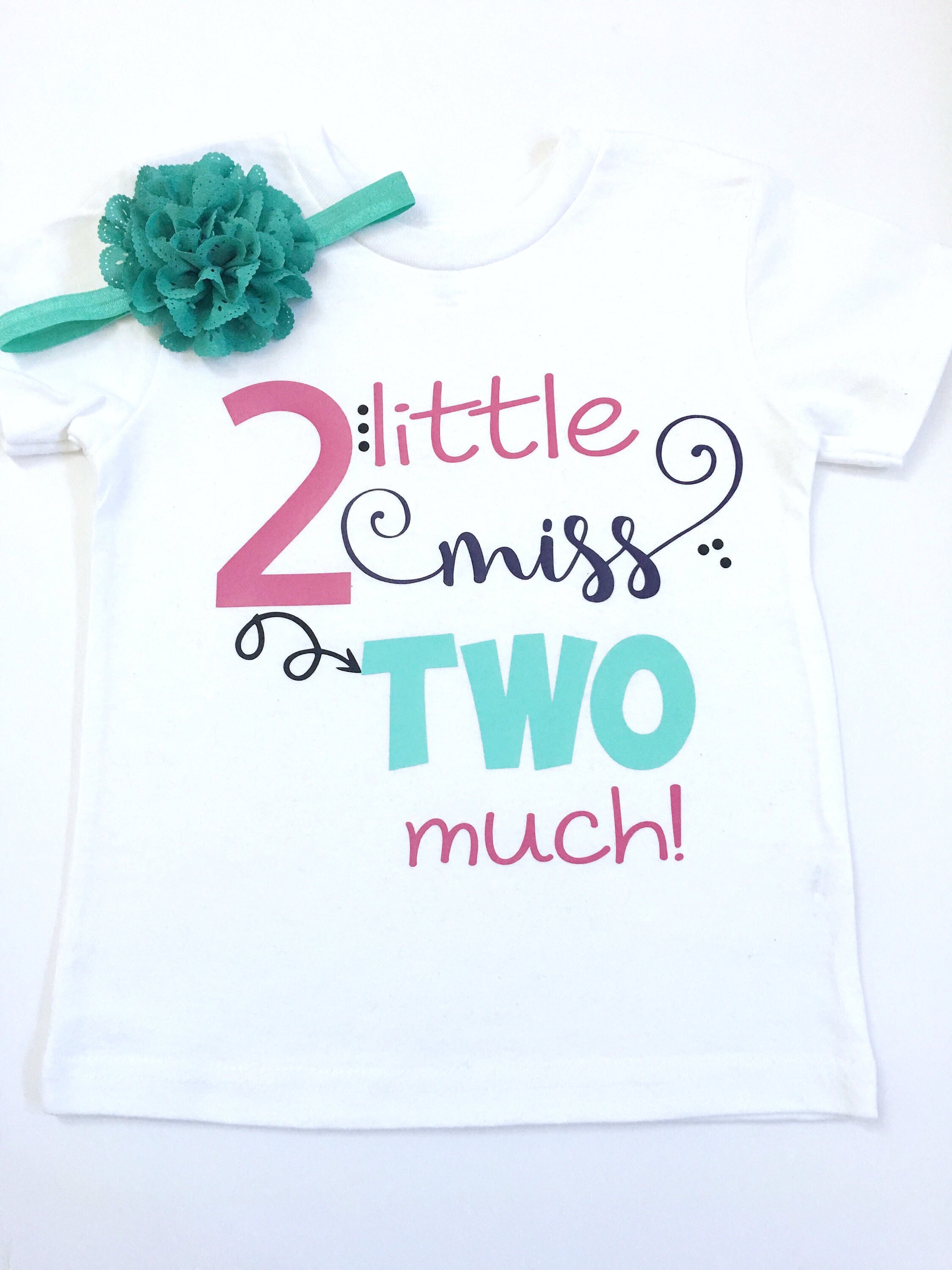 two today LITTLE MISS TWO COOL 2 funny Baby / Childs T-Shirt Second Birthday
