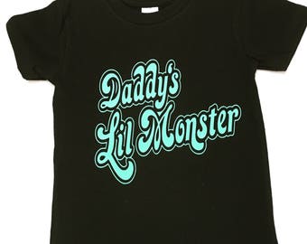 Daddy's LIl Monster Shirts, Daddy's Little Monster Tee Shirts, Little Monster kids t-shirt, Daddy's Little Monster Children's T Shirt