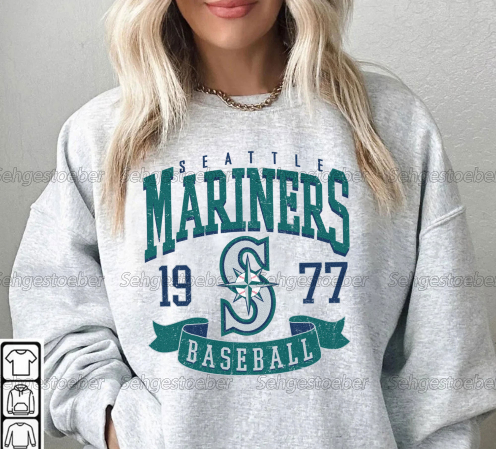 Seattle Mariners Sweatshirt Crewneck Vintage Seattle Mariners