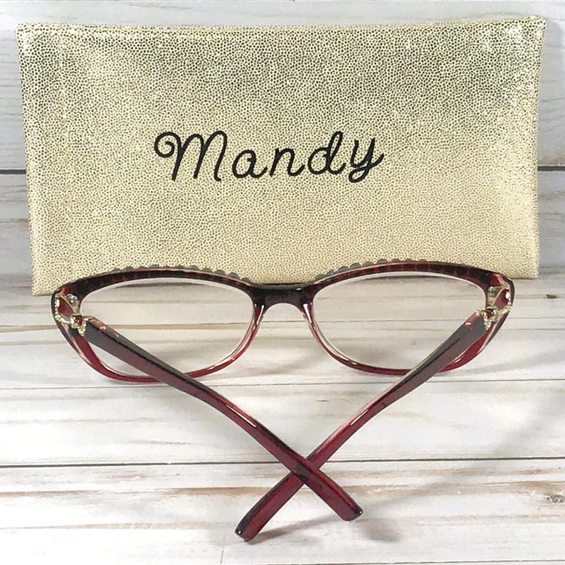 Brown Frame Swarovski Crystal Readers with Gold Accents, Optical Quality (+1.25) zdjęcie 5