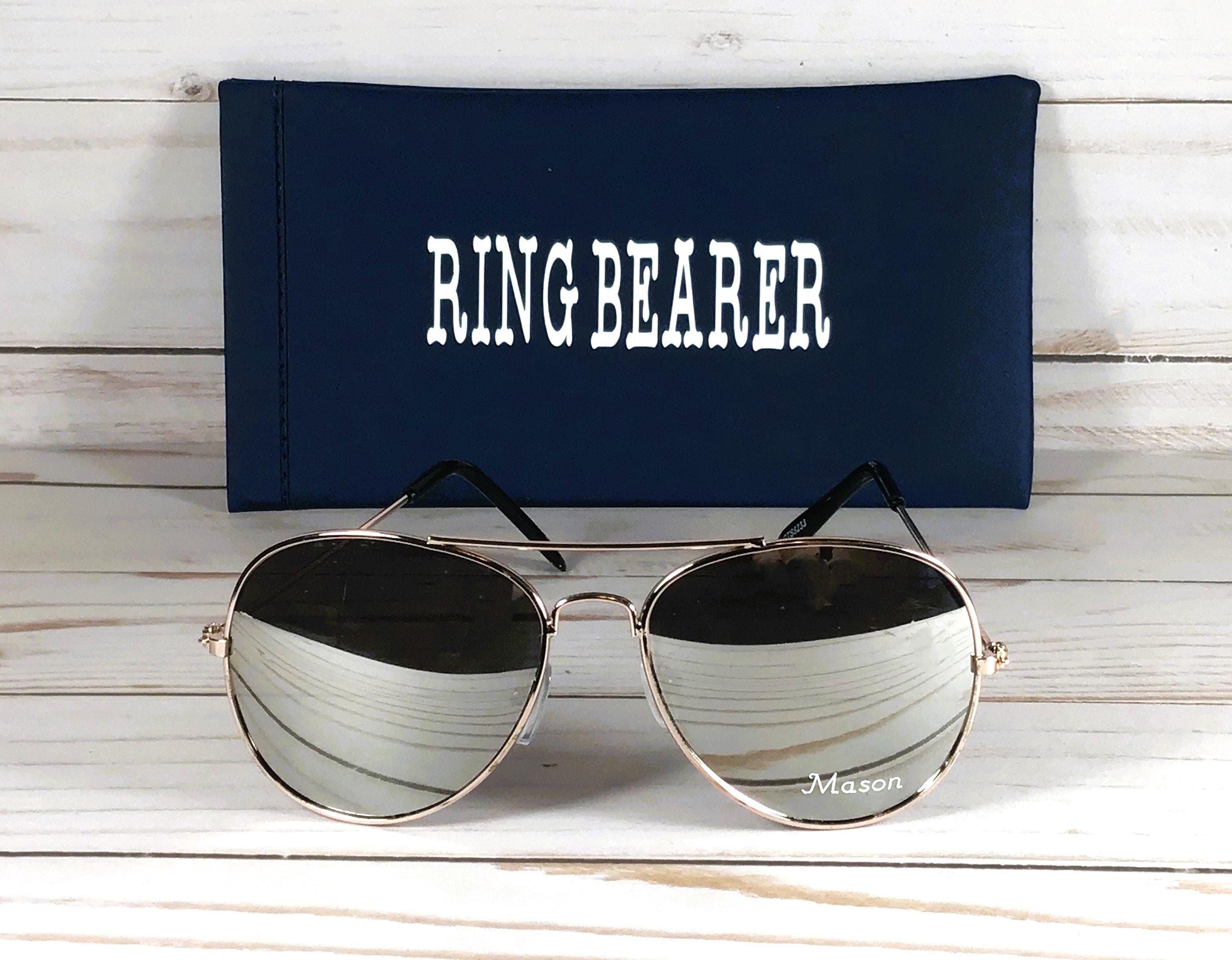Little Guys Rock Star Sunglasses with Free Engraving! Mirror lens.  Personalized Cases. Sports, Birthday, Party gift.