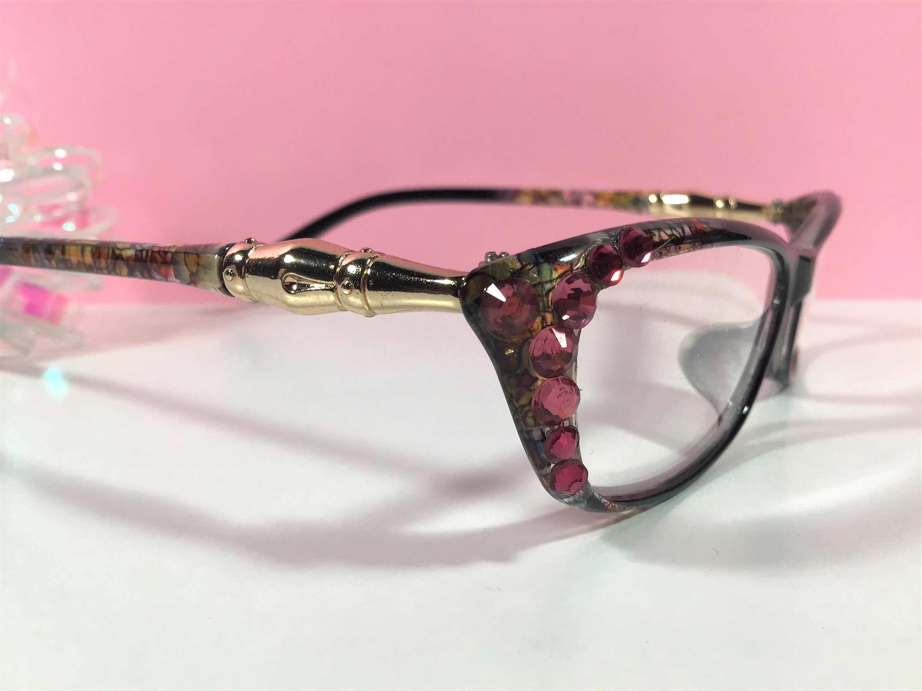 1pc Ladies' Pc Metal Personality Retro Cat-eye Decorative Glasses Anti-blue  Light
