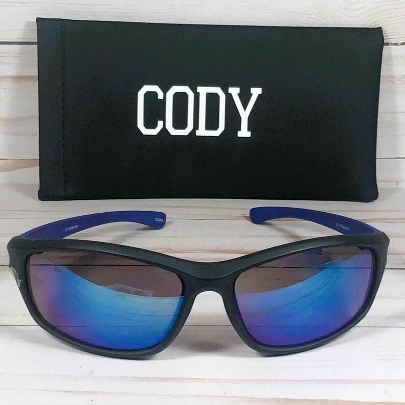 Personalized Sports Sunglasses: Engraved Name, UV Protection, Microfiber Pouch image 6