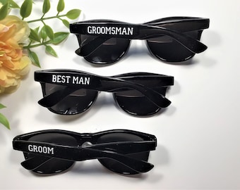 Personalized Wedding Sunglasses, Groomsman Party Favors