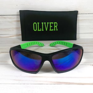 Engraved Mirror Lens Sunglasses: X-Force Sports Sun Protection image 1