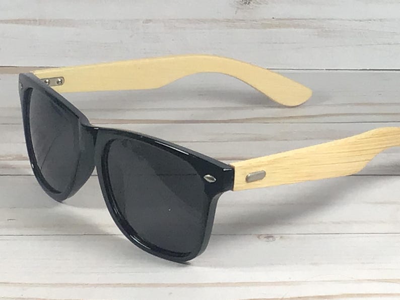 PERSONALIZED BAMBOO SUNGLASSES. For sports activities, birthday gift, wedding gift. Classic and sharp lookin'. image 7