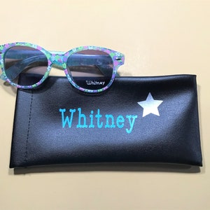 Personalized Flower Sunglasses: Free Engraving, UV Protection Teal