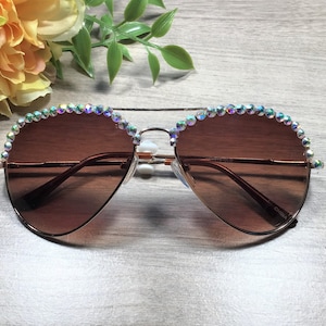 Personalized Swarovski Crystal Aviator Sunglasses: Engraved Name image 8