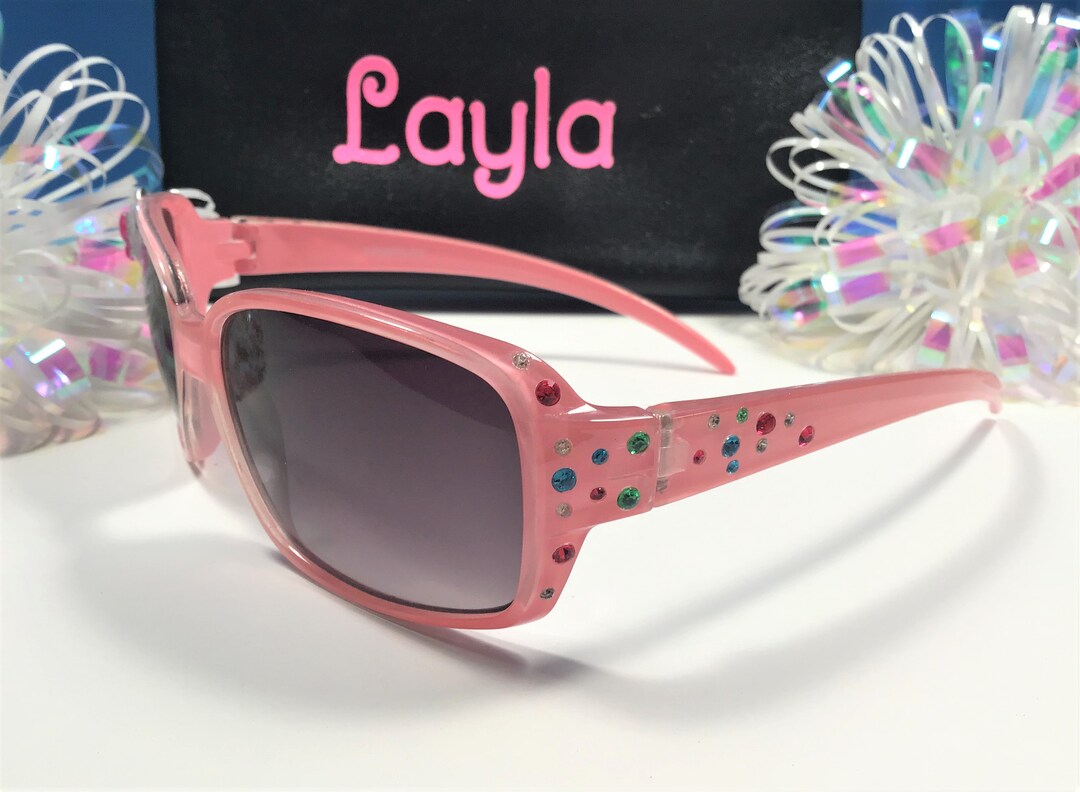 PERSONALIZED RHINESTONE SUNGLASSES for Girls Engraved With a Etsy