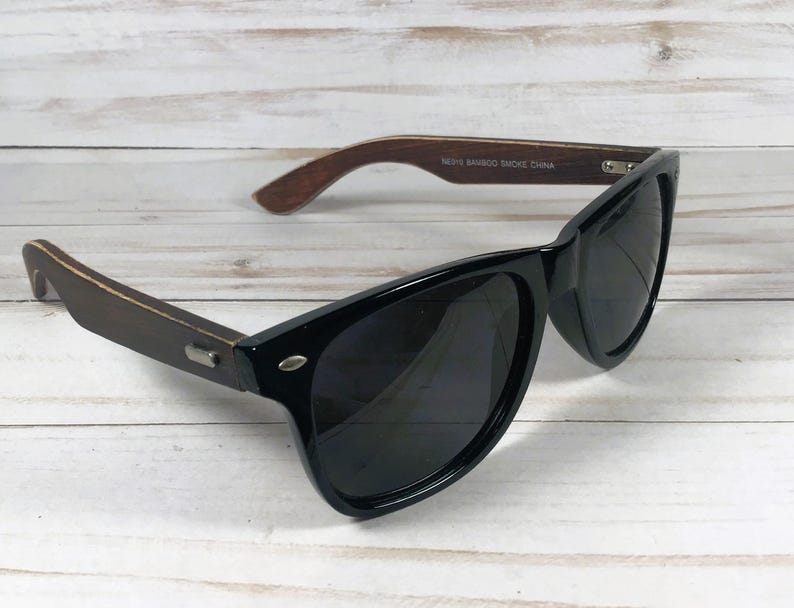 PERSONALIZED BAMBOO SUNGLASSES. For sports activities, birthday gift, wedding gift. Classic and sharp lookin'. image 2