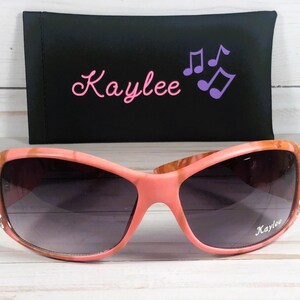 Personalized Rhinestone Camo Sunglasses with Faux Leather Case image 3