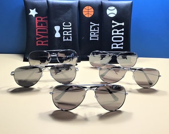 ¡Gafas de sol ROCK STAR con grabado GRATIS! ¡Muy genial! Lente de espejo. Estuches personalizados. Deportes, cumpleaños, regalo de fiesta. Edad 2 a 5 años.